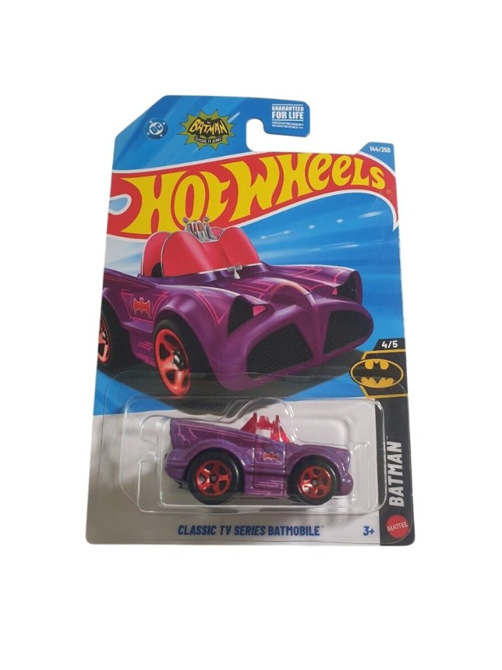 Classic TV Series Batmobile Hot Wheels Die Cast Car (Purple, Red Accents)